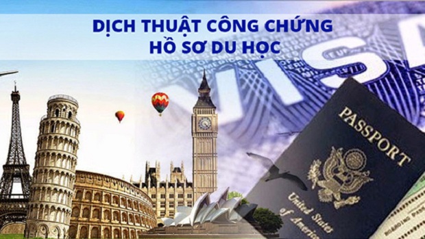 Dịch thuật công chứng hồ sơ du học, visa